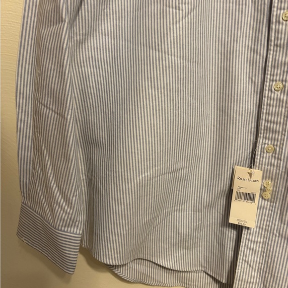Ralph Lauren Blake XL Blue White Stripe Oxford Shirt NWT Pony Logo - Picture 8 of 8
